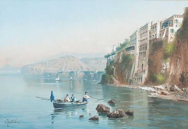 Giovanni Battista : Marina  - acquerello su carta - Auction 19th Century Painting and Sculptures - Blindarte Casa d'Aste