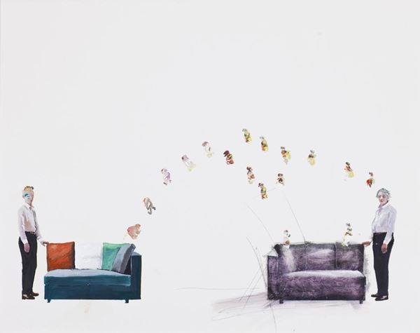 Crescenzo Del Vecchio Berlingieri : Senza titolo  (2006)  - Olio e matita su tela - Asta Arte Moderna e Contemporanea - Blindarte Casa d'Aste