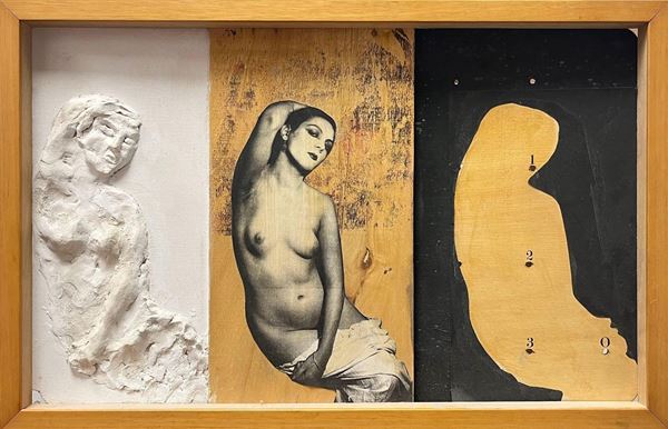 Emilio Leofreddi : Omaggio a Man Ray (Kiki de Montparnasse 1924)  (1994)  - Mixed media on panel - Auction Modern and contemporary art - Blindarte Casa d'Aste