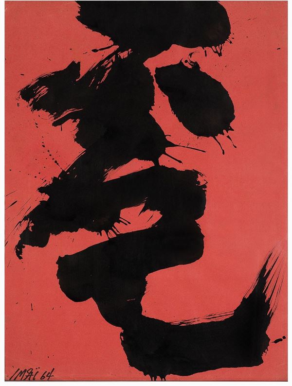 Toshimitsu  Imai : Senza titolo  (1964)  - Tecnica mista su carta - Asta Arte Moderna e Contemporanea - Blindarte Casa d'Aste