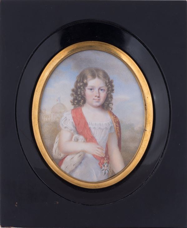 Miniaturista francese, XIX secolo - Ritratto dell' "Aiglon", re di Roma (1811-1832)
