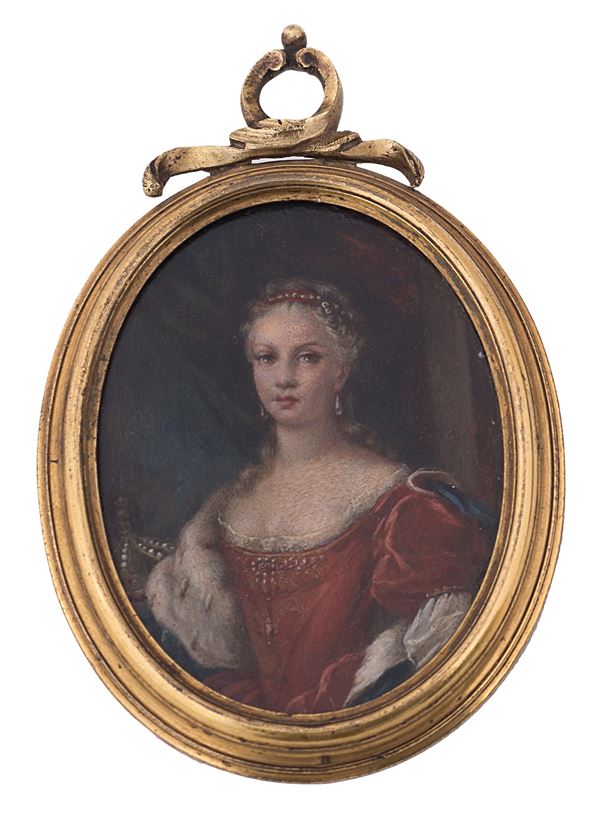 Scuola napoletana, met&#224; XVIII secolo - Ritratto di Maria Amalia di Sassonia, regina di Napoli e Sicilia (1724-1760)