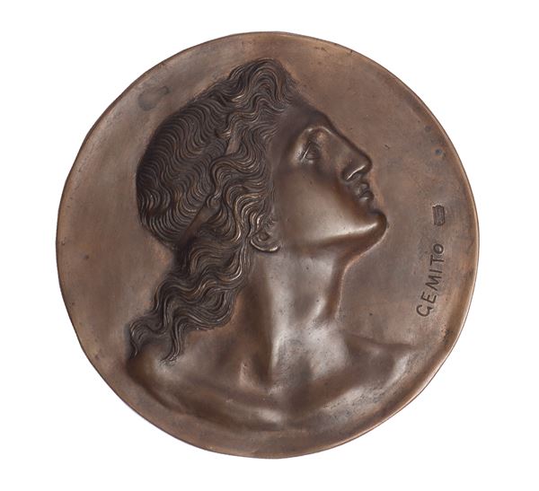 Vincenzo  Gemito (Napoli, 1852 - 1929) - Profilo di Alessandro Magno