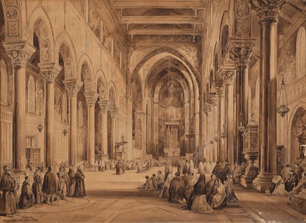 Achille Vianelli - Interno della chiesa di Monreale