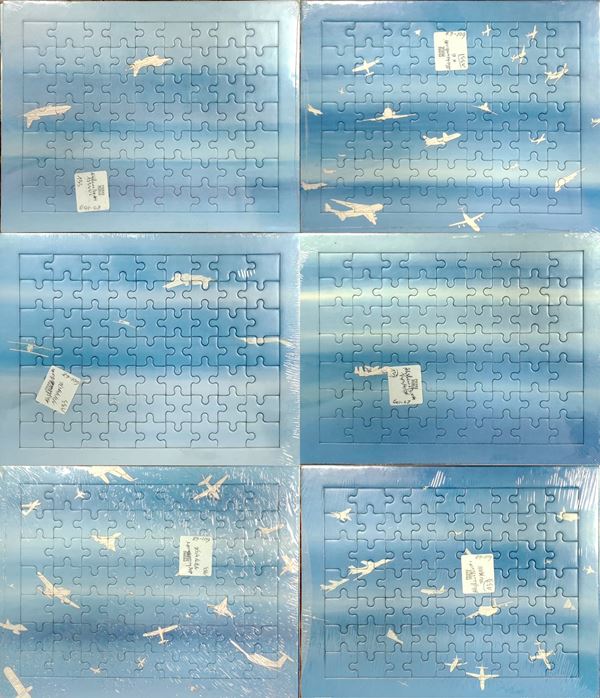 Alighiero  Boetti : Cieli ad alta quota  (1992)  - Set of six puzzles - Auction Graphic and Multiple - Blindarte Casa d'Aste