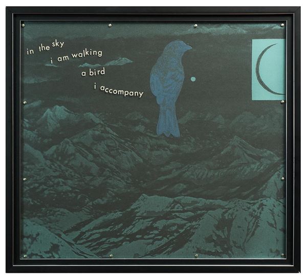 Robert  Rauschenberg : In the sky I am walking a bird I accompany  (1971)  - Screen printing on Plexiglas - Auction Graphic and Multiple - Blindarte Casa d'Aste