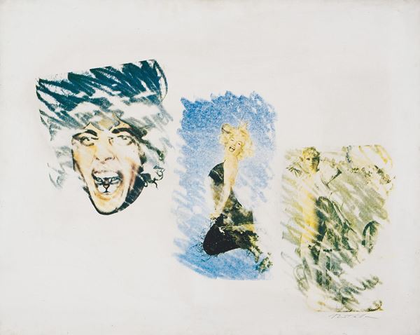 Mimmo Rotella : Stardust  (1974)  - Screen printing on canvas - Auction Graphic and Multiple - Blindarte Casa d'Aste