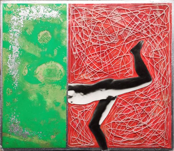 Claudio Ascenzi : Tre punti di vista per filo creativo. Fuga, equilibrio e rifugio mentale  (2005)  - Mixed media on wood - Auction + Contemporary Art - Blindarte Casa d'Aste