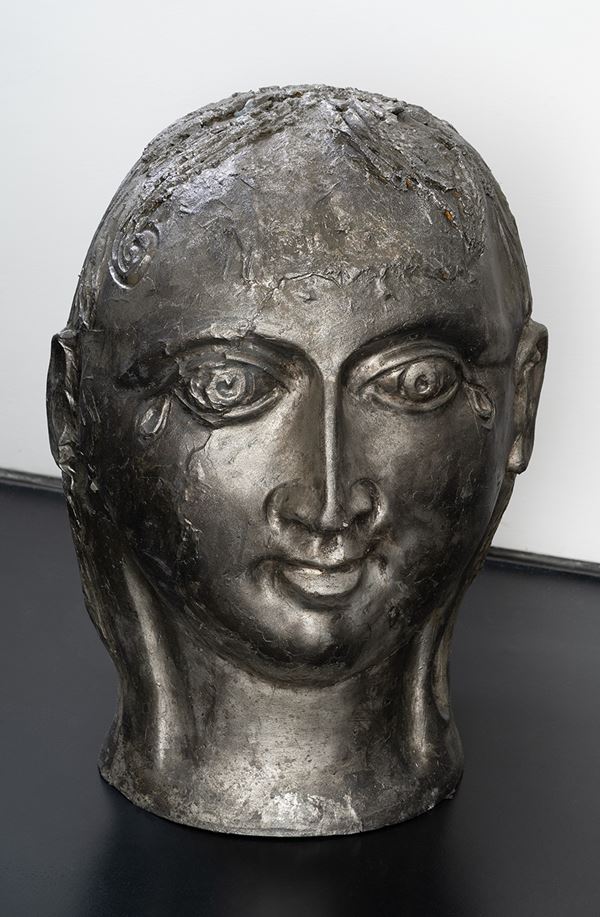 Teatro San Carlo: Testa in vetroresina dipinta argento (da “Piedigrotta”)