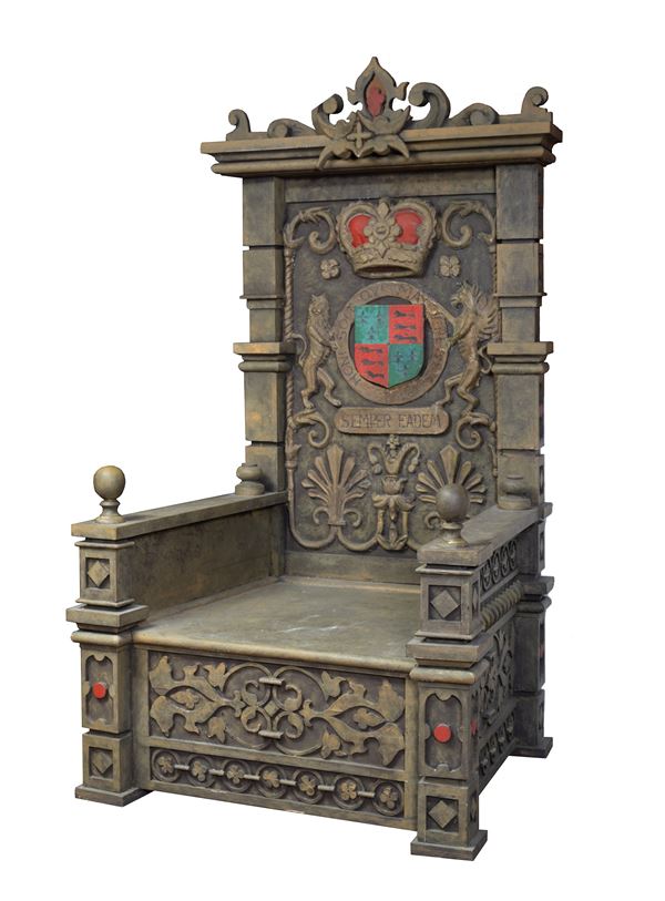 Teatro San Carlo: Throne with relief decorations (from 'Roberto Devereux” )
