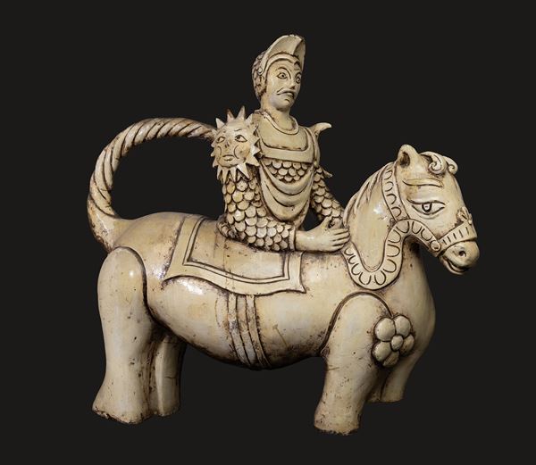 Teatro San Carlo: Scultura raffigurante figura maschile a cavallo (da "Il Flaminio")