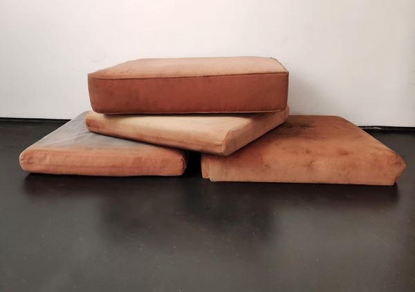 Teatro San Carlo: Lot of 4 orange pillows (from "La clemenza di Tito")