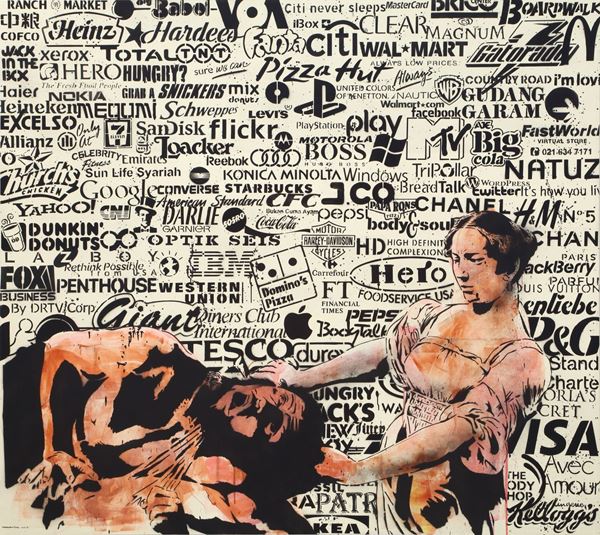 Farhan Siki : Judith and Holofernes  (2013)  - Vernice spray su tela - Asta Arte + Contemporanea - Blindarte Casa d'Aste
