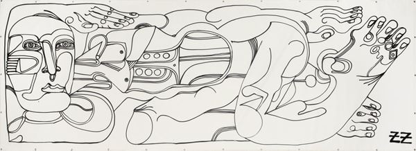Zio  Ziegler : Untitled  (2014)  - Spray on PVC sheet - Auction Asta 109 - Arte Moderna e Contemporanea - Blindarte Casa d'Aste