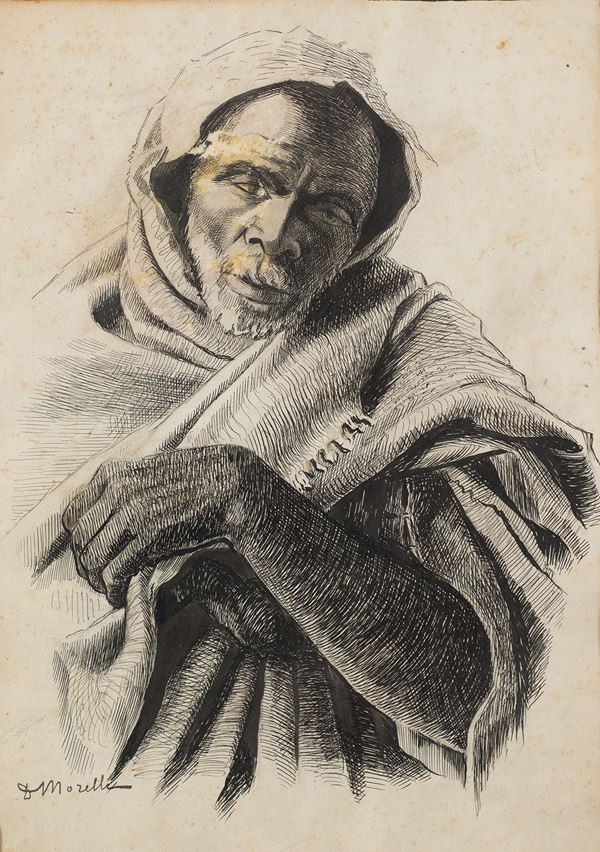 Domenico Morelli (Napoli 1826 - 1901) - Ritratto di uomo 
