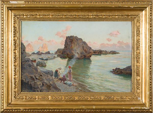 Antonino Leto (Monreale, 1844 - Capri, 1913) - Marina Piccola a Capri