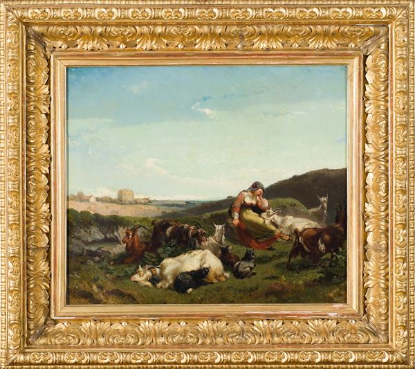 Giuseppe Palizzi (Lanciano, 1812 - Parigi, 1888) - La dolcezza della natura