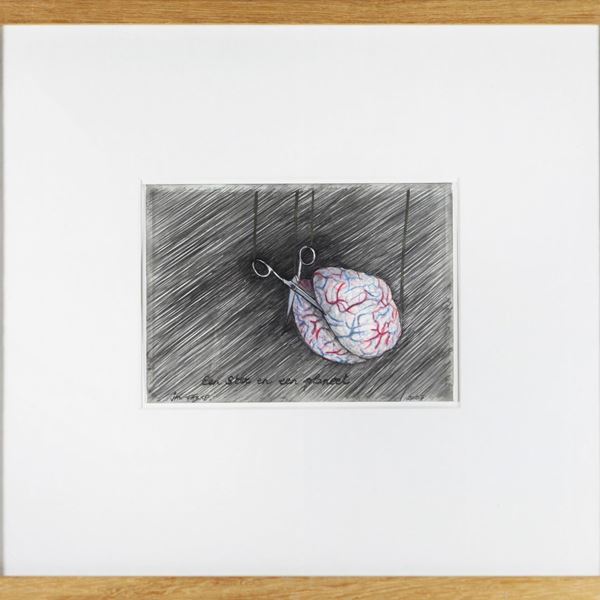 Jan Fabre - Een ster en een planeet (A star and a planet) from the Brain drawings series