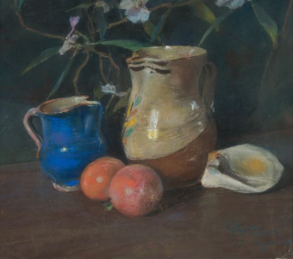Giuseppe Casciaro (Ortelle,  1863 - Napoli, 1941) - Natura morta
