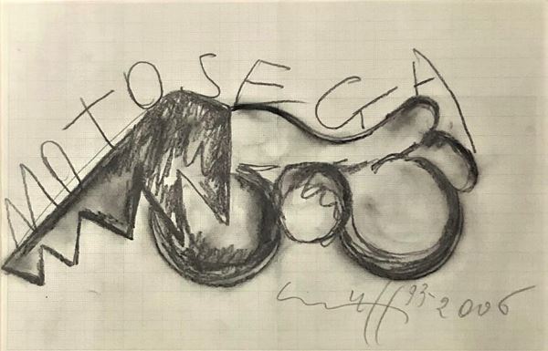 Gianni Ruffi : Motosega  (1993-2006)  - Carboncino su carta - Asta Arte Moderna e Contemporanea - Blindarte Casa d'Aste