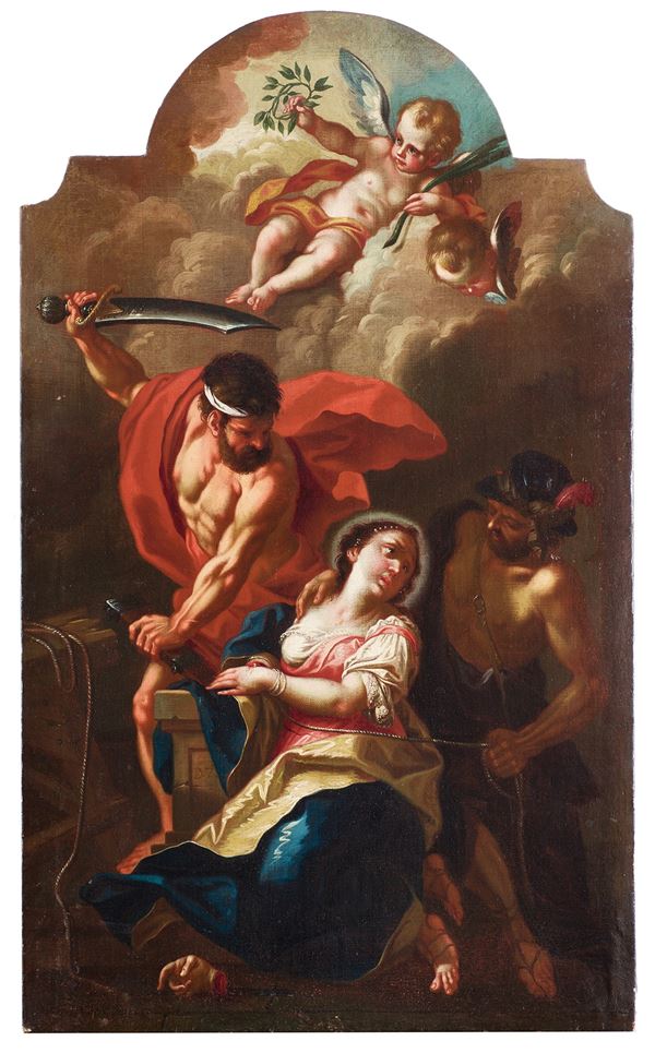 Scuola veneta,  fine XVII, inizi XVIII secolo - Martirio Santa Eurosia