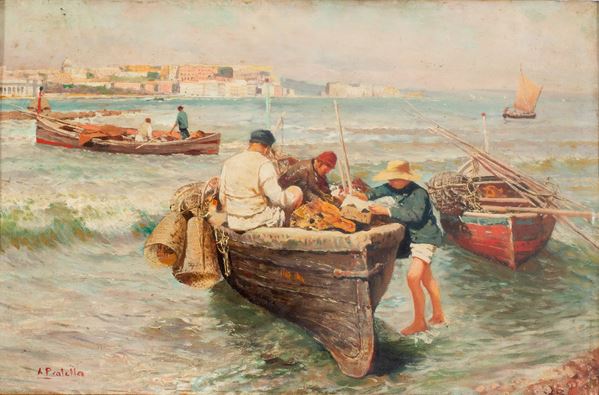 Attilio  Pratella (Lugo, 1856 - Napoli, 1949) - Pescatori