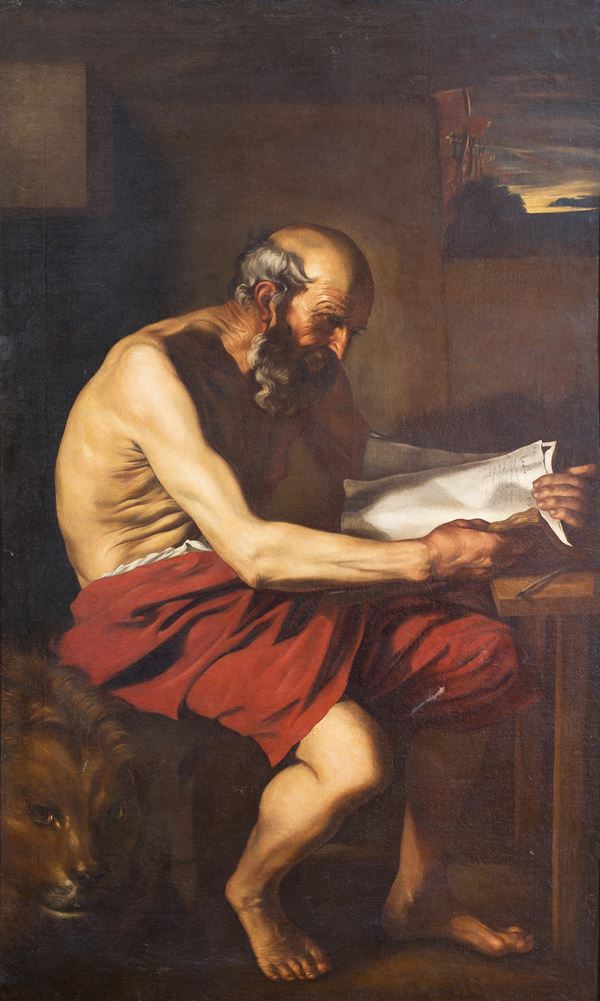 cerchia di Jusepe De Ribera, detto lo Spagnoletto - San Girolamo