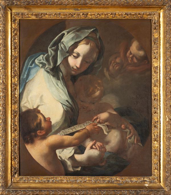 Scuola veneta, seconda met&#224; XVII secolo - Madonna con Bambino e San Giovannino