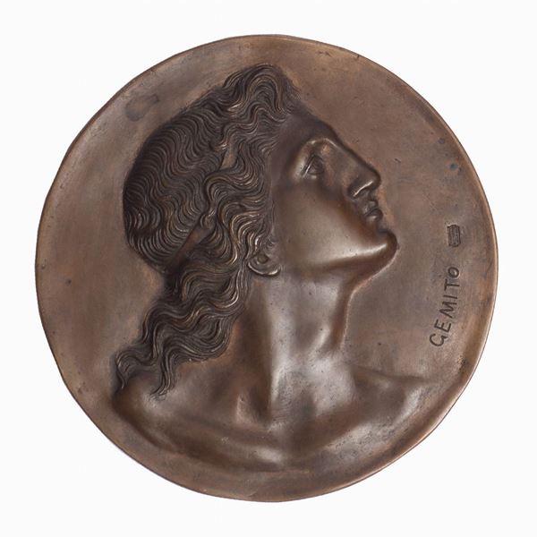 Vincenzo  Gemito (Napoli, 1852 - 1929) - Profilo di Alessandro Magno