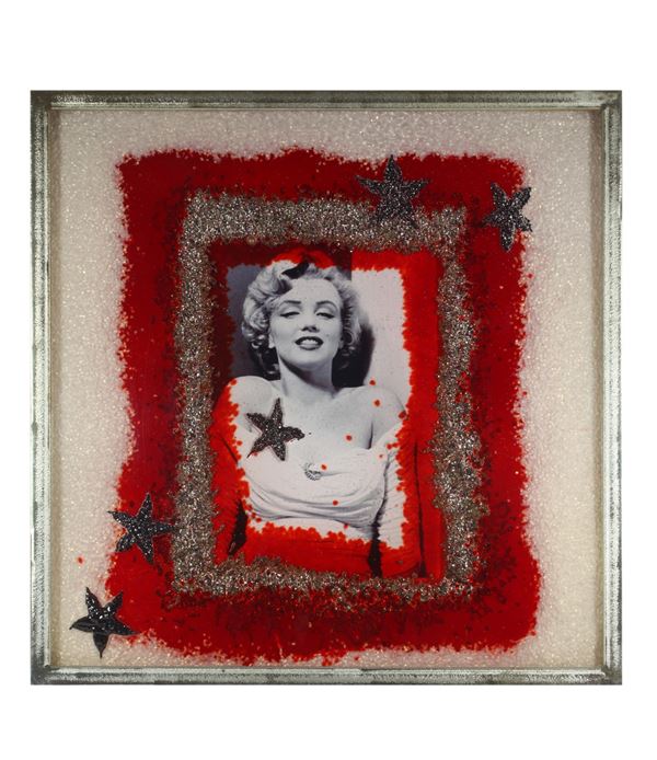 Omar  Ronda : Frozen Marilyn  (2005)  - Tecnica mista con fotografia e plastica - Asta Arte Moderna e Contemporanea - Blindarte Casa d'Aste