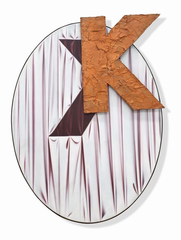 Umberto Mariani : Senza titolo K  (1993)  - Acrilico su tavola e fogli di ferro curvato - Asta Arte Moderna e Contemporanea - Blindarte Casa d'Aste
