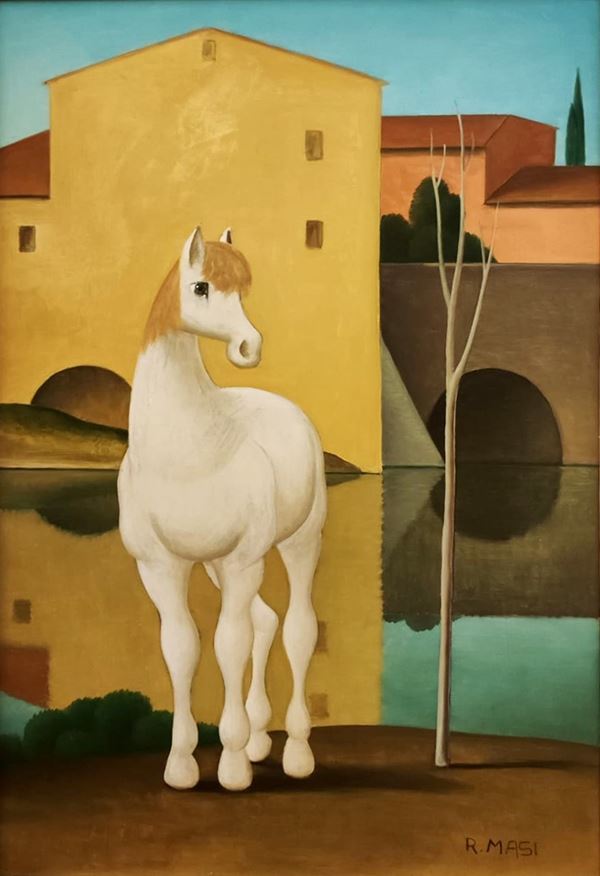 Roberto Masi - Cavallo bianco sull'Arno