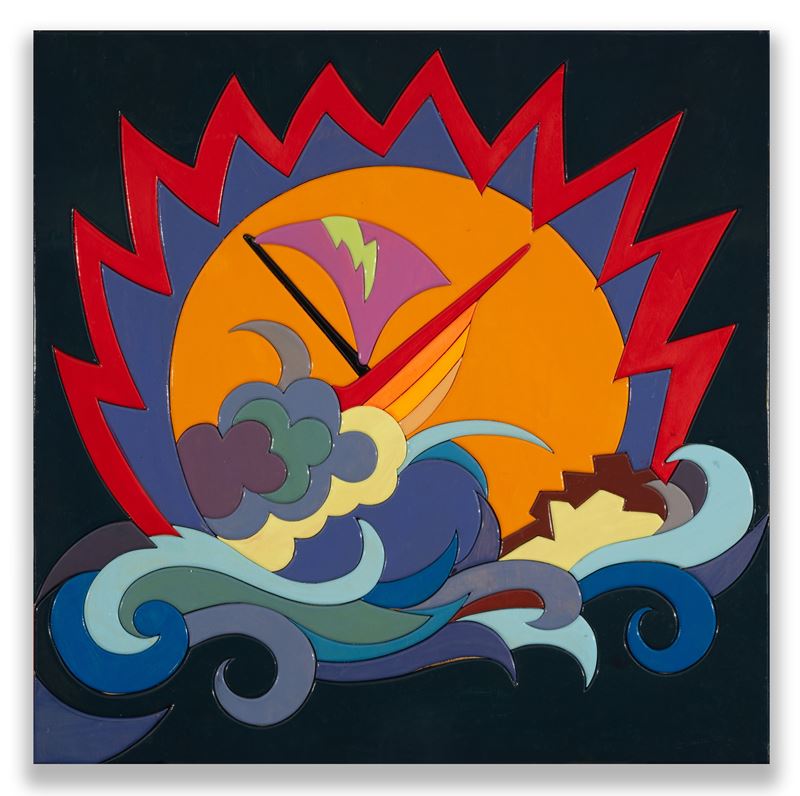 Massimo Sansavini - Flash 3, pannello polimaterico (75x75 cm), 2001