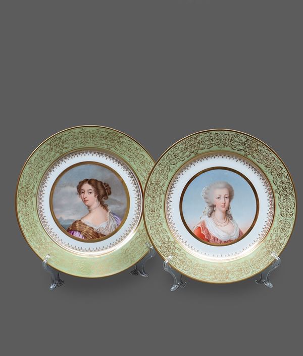 Manifattura di Sevres, met&#224; XIX scolo - Coppia di piatti 