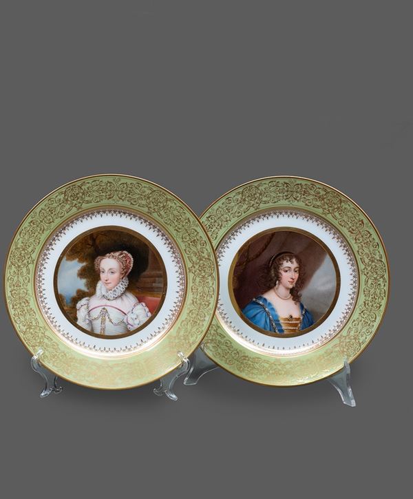 Manifattura di Sevres, met&#224; XIX scolo - Coppia di piatti