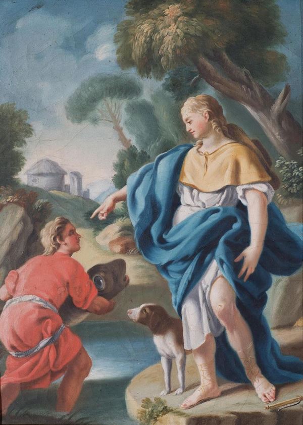 cerchia di Francesco De Mura - Tobiolo e l'Angelo