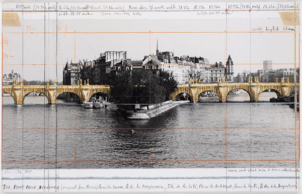 Christo - The Pont Neuf wrapped, Project for Paris