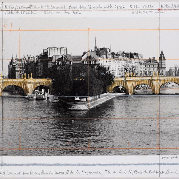Christo - The Pont Neuf wrapped, Project for Paris