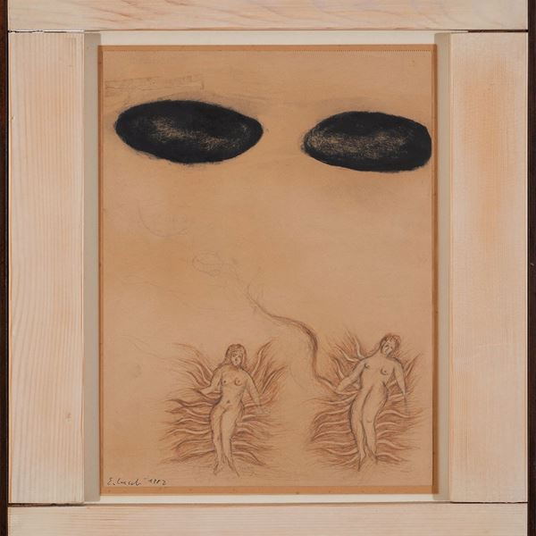 Enzo Cucchi - Le due regine. Studio per la bottega fantastica