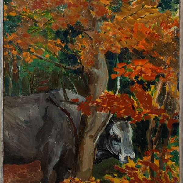 Renato Guttuso - Bosco silano con mucca (Paesaggio della sila)