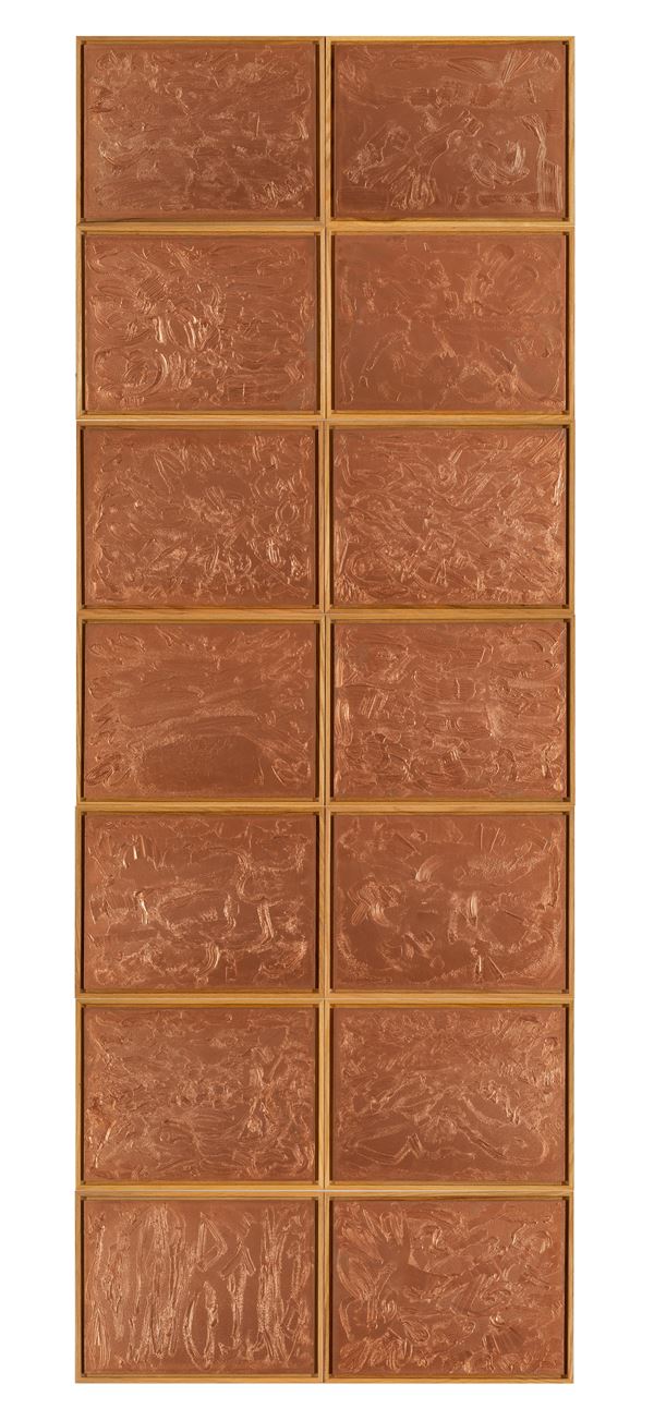 John Henderson : Recasts  (2008)  - n.14 Pannelli di rame in cornice di quercia - Asta Arte Moderna e Contemporanea - Blindarte Casa d'Aste