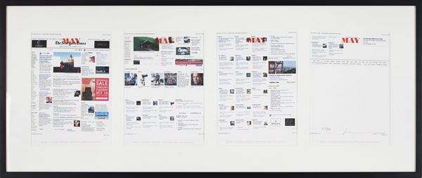 Wade Guyton : May Revue Edition  (2012)  - n. 4 ESPONDURABrite inkjet prints on May Editions letterhead in frame - Auction Graphic and Multiple - Blindarte Casa d'Aste