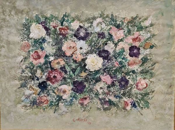 Franco Girosi : Fiori  (1978)  - Watercolour on paper - Auction Modern and Contemporary Art - Blindarte Casa d'Aste