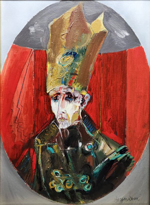 Aldo Borgonzoni : Vescovo  (1969)  - Oil on canvas - Auction Modern and Contemporary Art - Blindarte Casa d'Aste