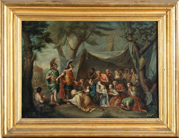 cerchia di Charles  Le Brun  (Parigi,  1619 &#8211; Parigi, 1690) - La famiglia di Dario davanti ad Alessandro Magno