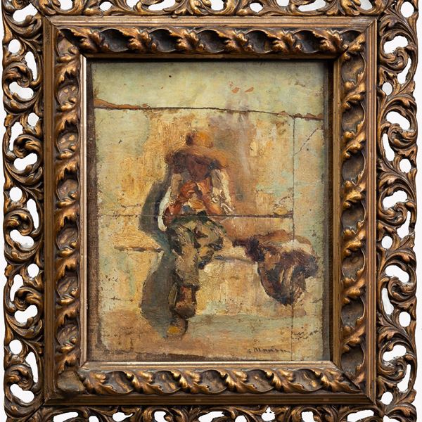 Antonio  Mancini (Roma, 1852 - 1930) - Scugnizzo