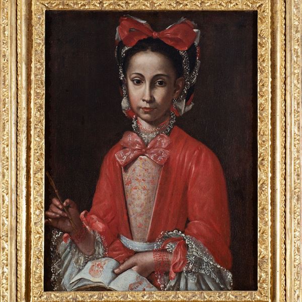 Giuseppe Bonito (Castellammare di Stabia 1707 - Napoli 1789) - Ritratto di Francesca Gornia consorte del dottore Del Veglio
