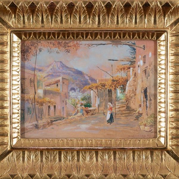 Giacinto Gigante - Piccolo borgo in costiera