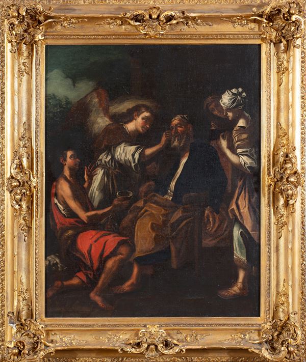 cerchia di Mattia Preti (Taverna,1613 &#8211; La Valletta, 1699) - Tobia guarisce il padre cieco