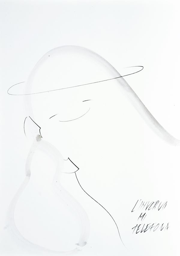 Lisa Ponti : L'inverno mi telefona  - Pencil and watercolor on paper - Auction Asta 109 - Arte Moderna e Contemporanea - Blindarte Casa d'Aste